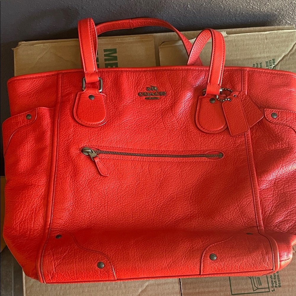 Coach Vibrant Red Tote Bag